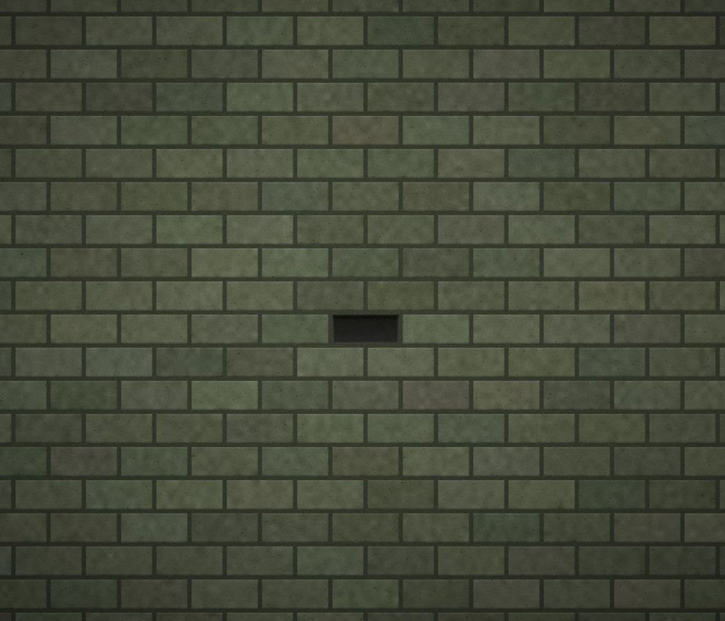 A brick wall with one brick missing